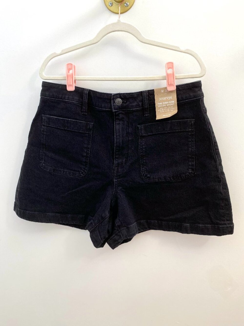 Madewell Black Curvy The High-Rise Sailor Short NWT Size 31